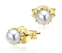 Gold Plate Pearl Ball Stud Earring STS-3368-GP